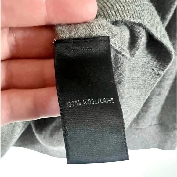 Lafayette 148 New York Grey 100% Wool Pullover Knit Sweater Size Medium - Picture 9 of 9